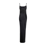Silk Bias Maxi Dress Black