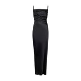 Silk Bias Maxi Dress Black