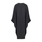 Silk Sandwash Drape Dress Black