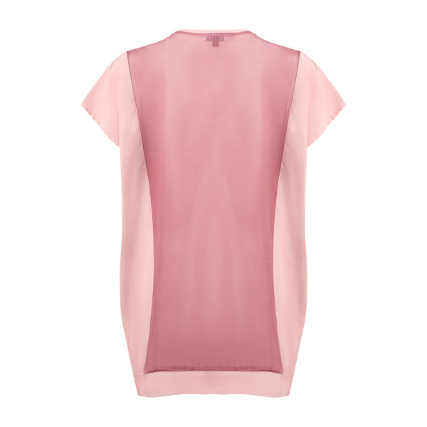 Silk Sheerback Tee Pink