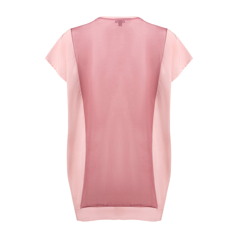 Silk Sheerback Tee Pink